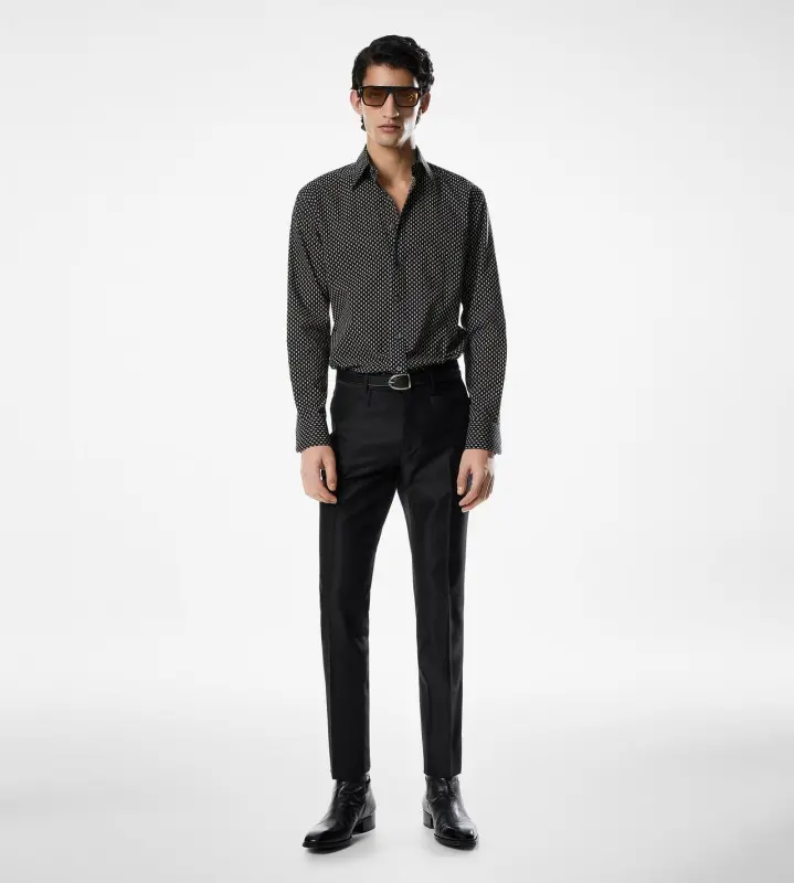 MICRO POIS VOILE FLUID FIT SHIRT BLACK/ECRU online